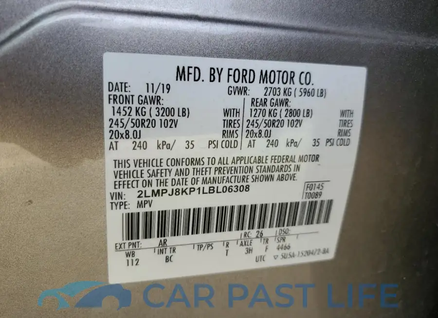 2LMPJ8KP1LBL06308# 14