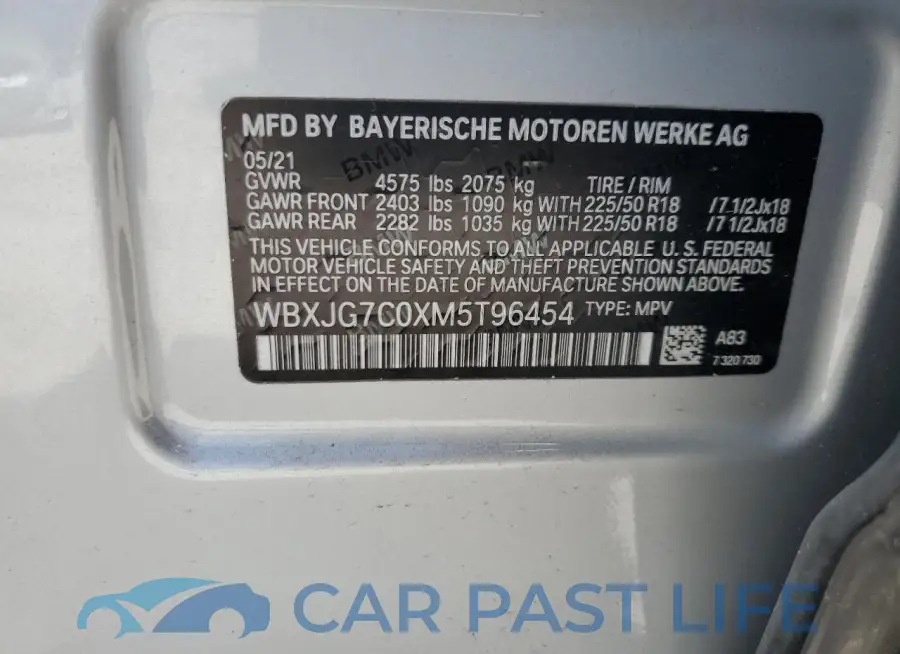 WBXJG7C0XM5T96454# 13