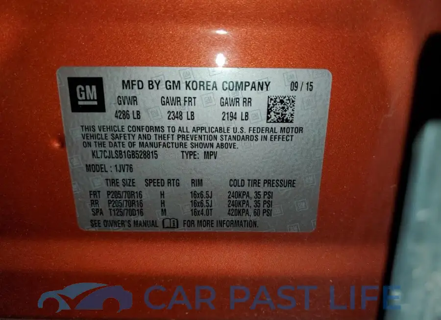 KL7CJLSB1GB528815# 12