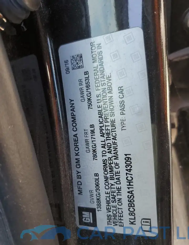 KL8CB6SA1HC743091# 13