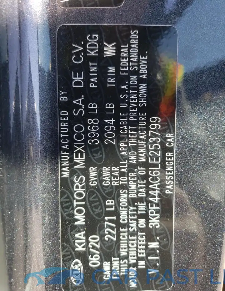 3KPF44AC6LE253799# 13