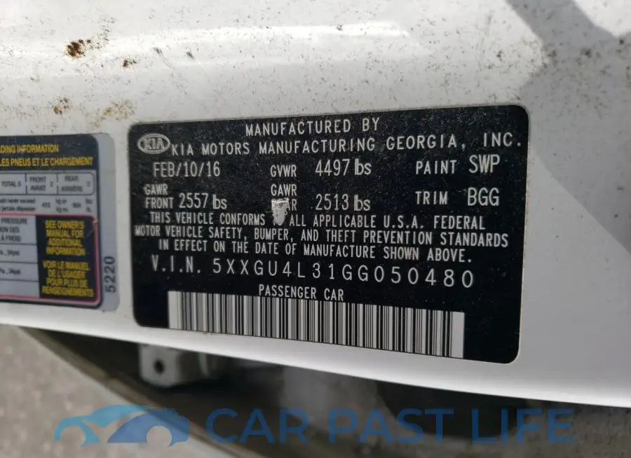 5XXGU4L31GG050480# 13