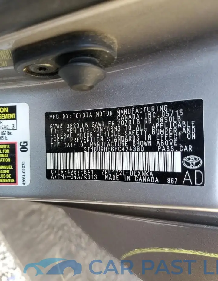 2T1BURHE6FC424380# 12