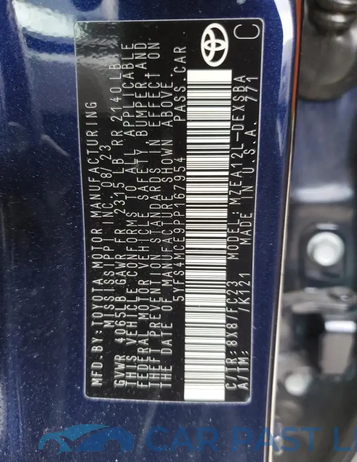 5YFS4MCE9PP167954# 12