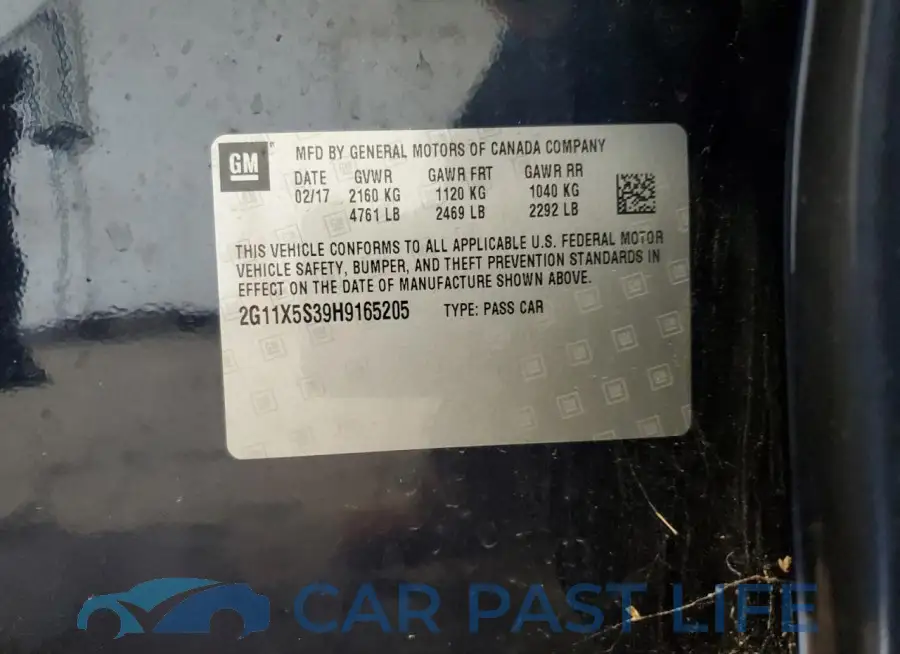 2G11X5S39H9165205# 12