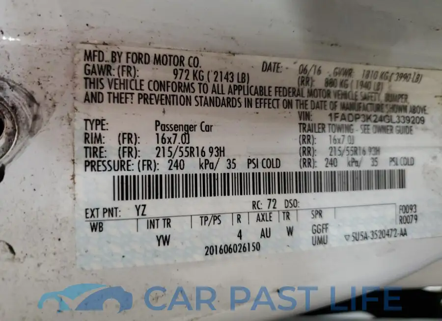 1FADP3K24GL339209# 13