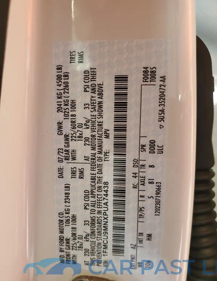 1FMCU9MNXPUA74438# 13