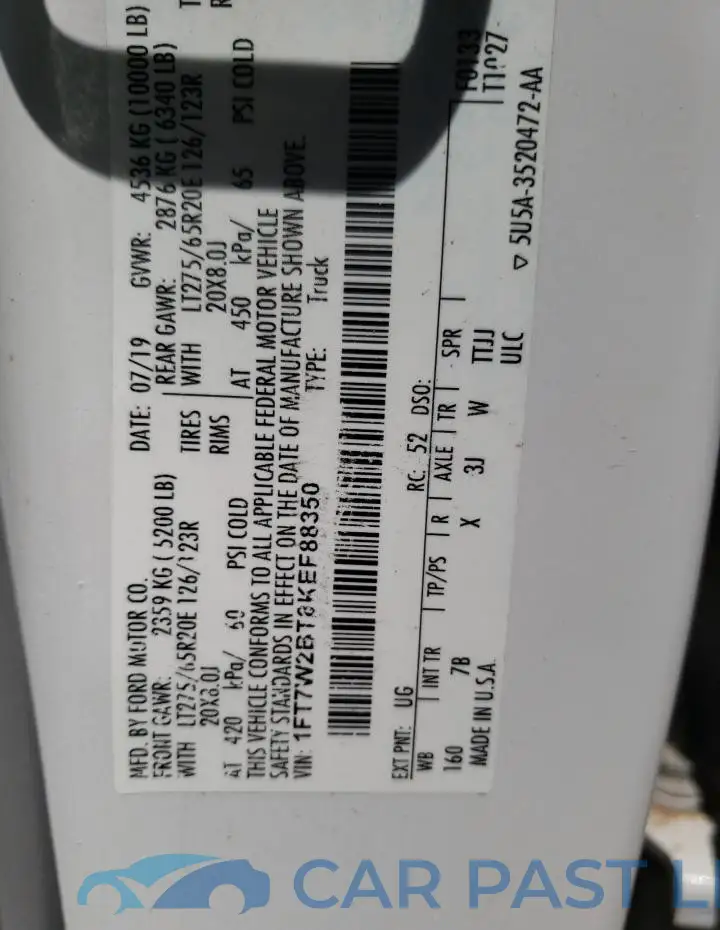 1FT7W2BT8KEF88350# 12