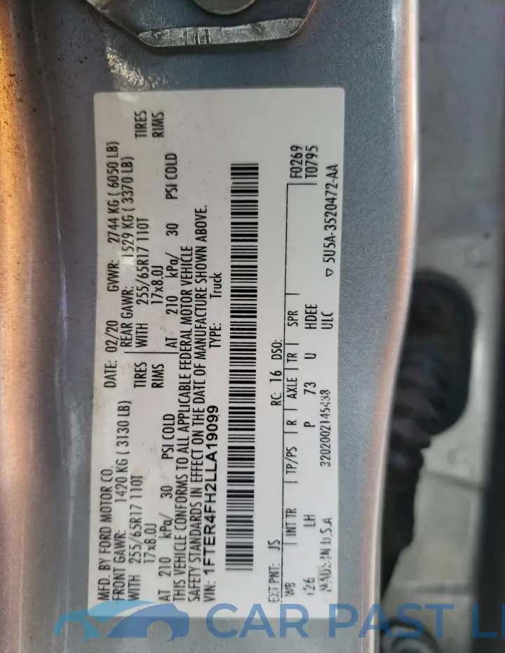 1FTER4FH2LLA19099# 12