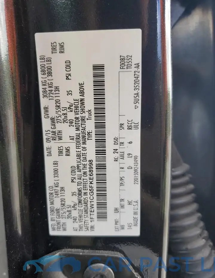 1FTEW1CG5FKE68998# 12