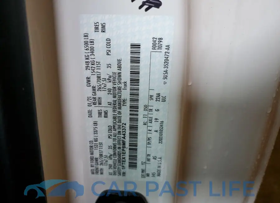 1FTEX1EP8MFA43372# 12
