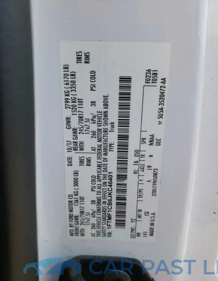 1FTMF1CB6JKC46401# 12