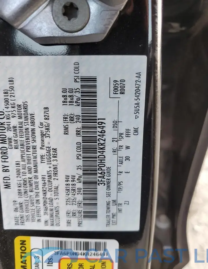 3FA6P0HD4KR246491# 13