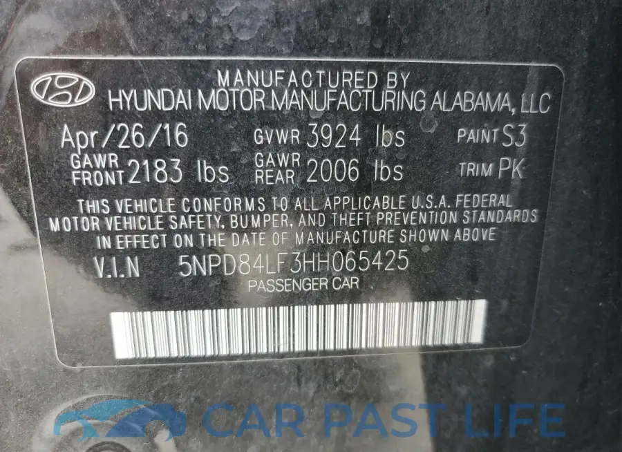 5NPD84LF3HH065425# 12