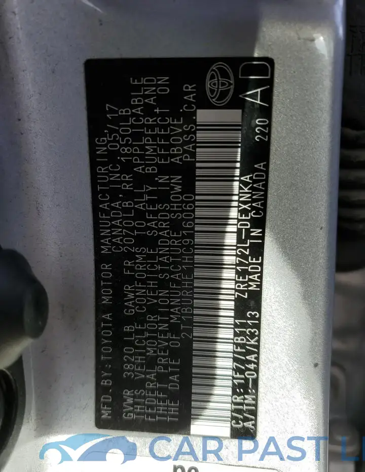 2T1BURHE1HC916060# 12