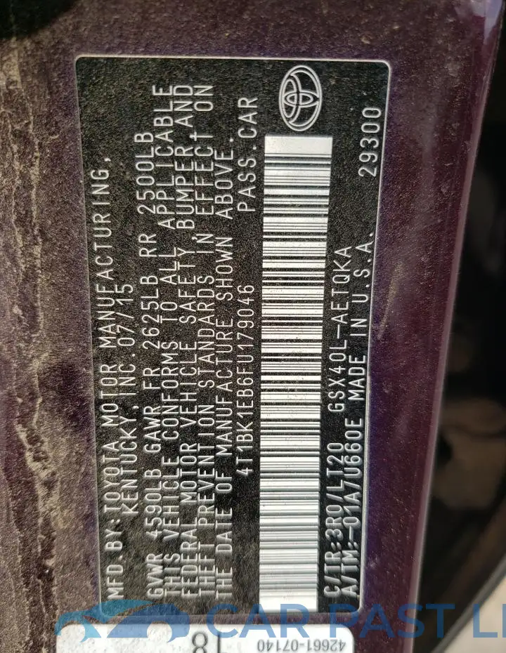 4T1BK1EB6FU179046# 13