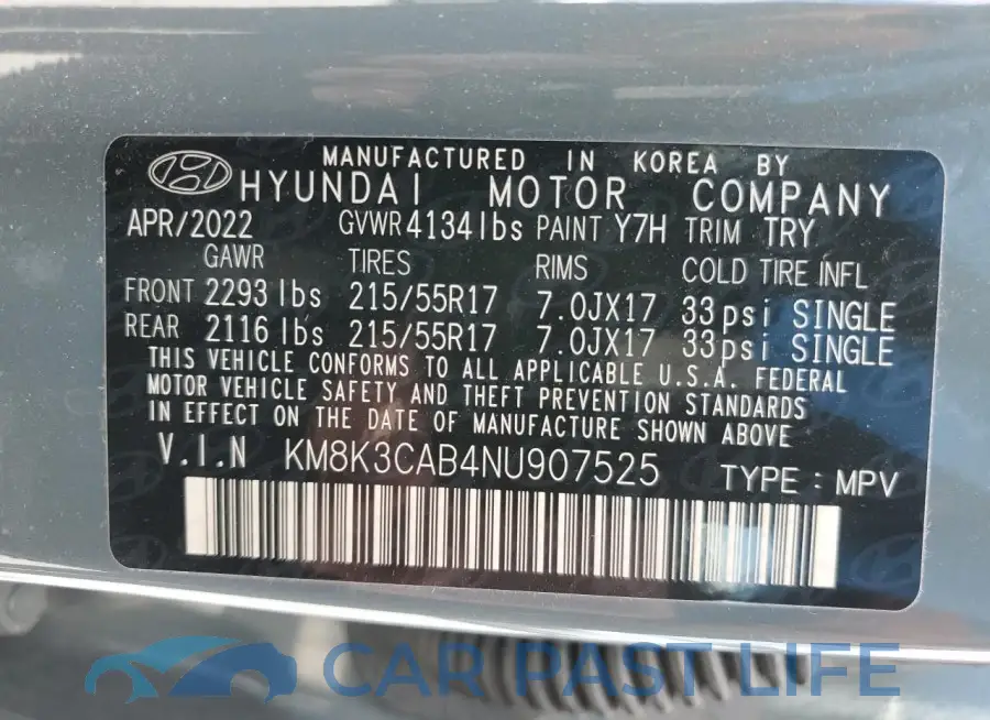 KM8K3CAB4NU907525# 13