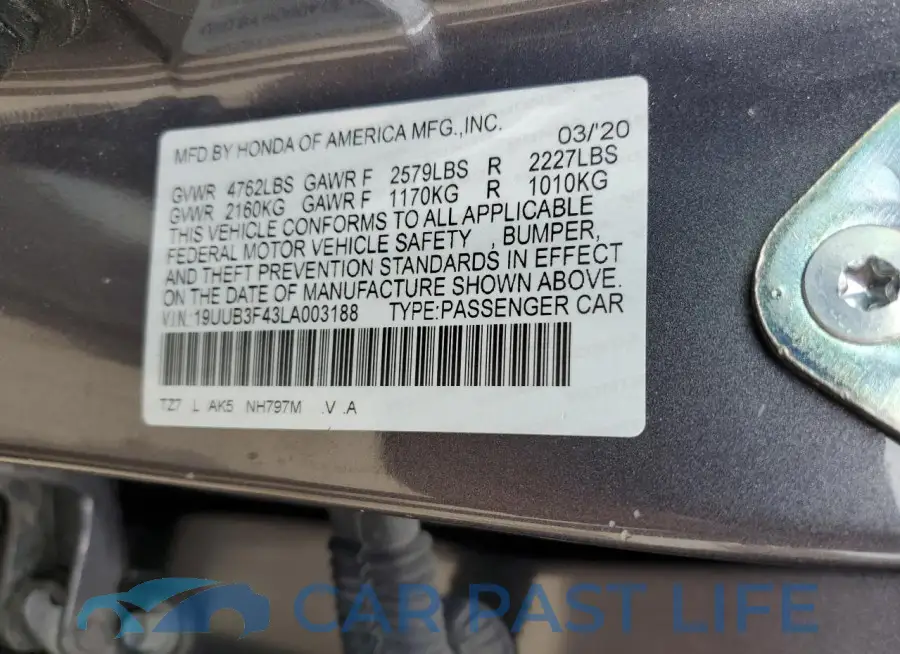 19UUB3F43LA003188# 12