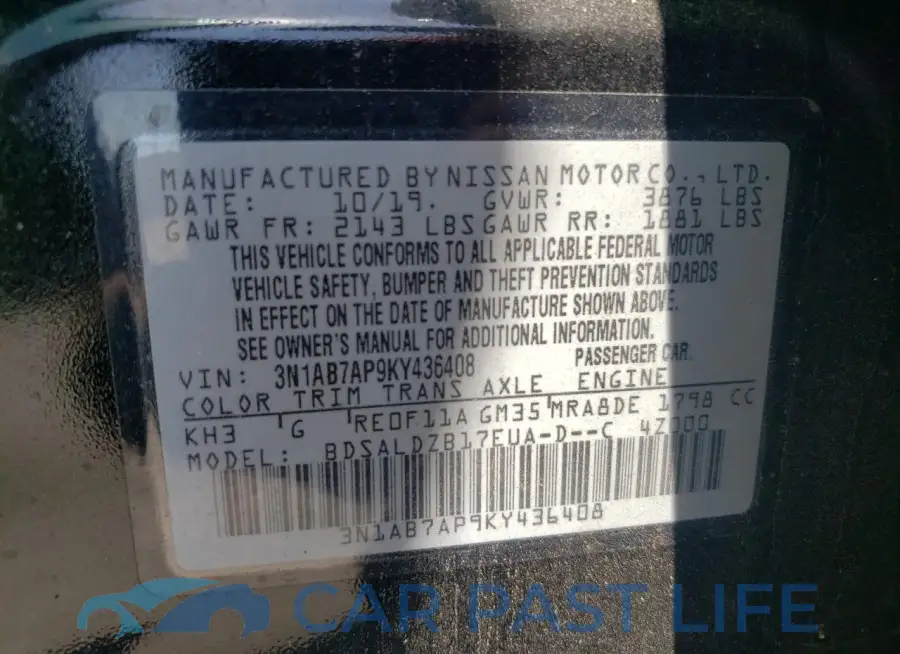 3N1AB7AP9KY436408# 12