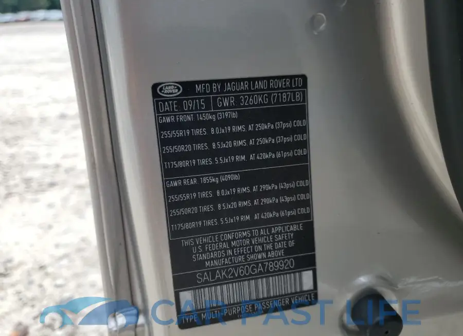 SALAK2V60GA789920# 12