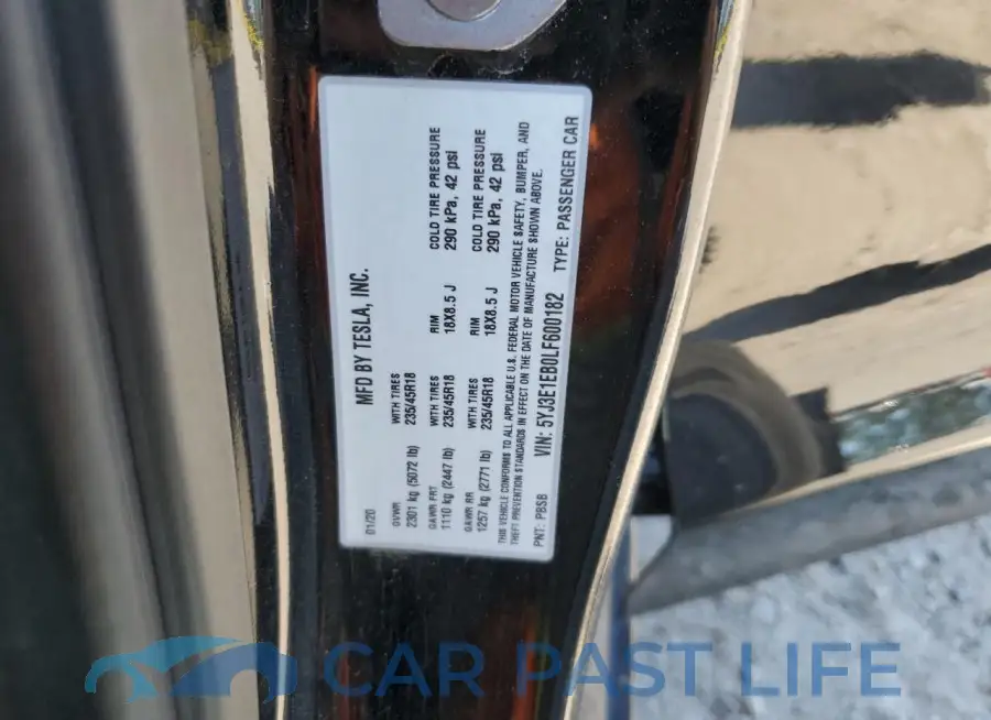 5YJ3E1EB0LF600182# 13