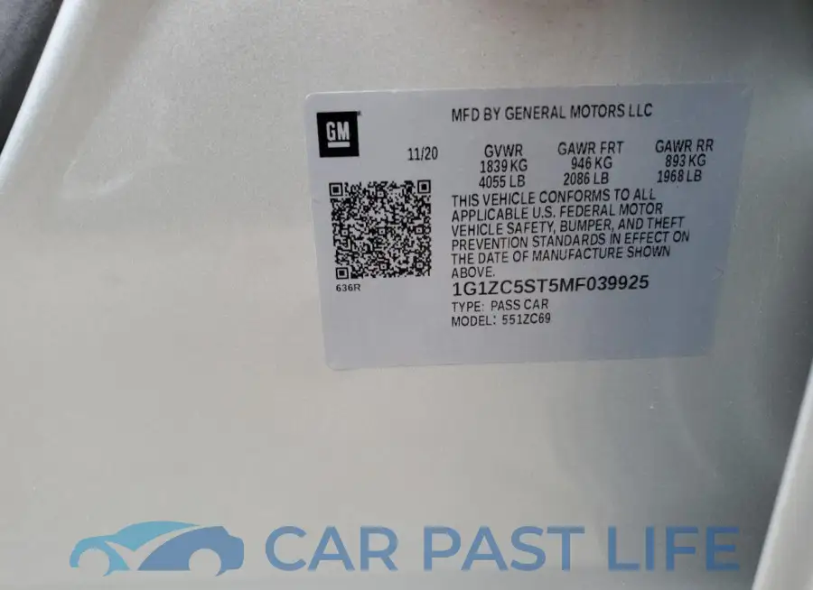 1G1ZC5ST5MF039925# 12