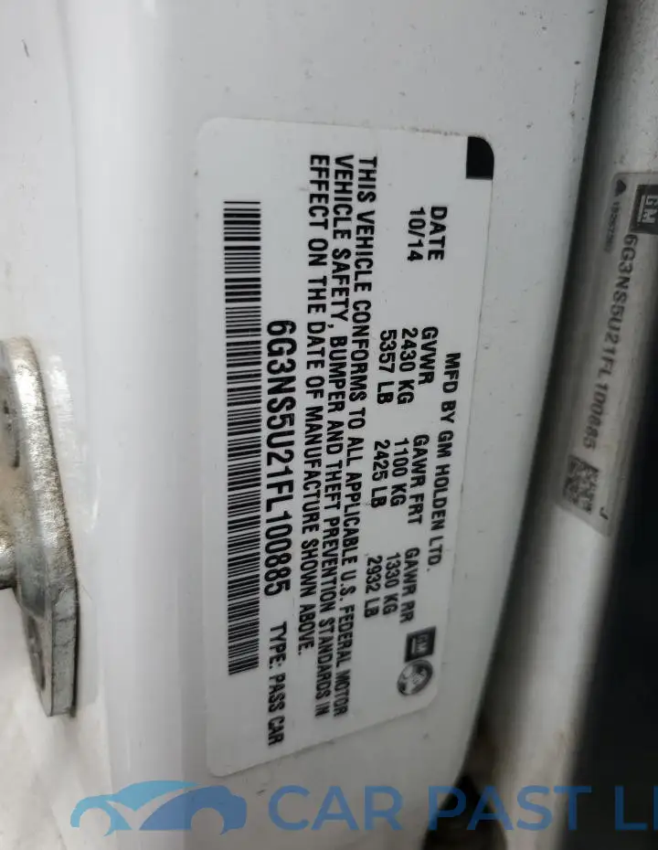 6G3NS5U21FL100885# 13