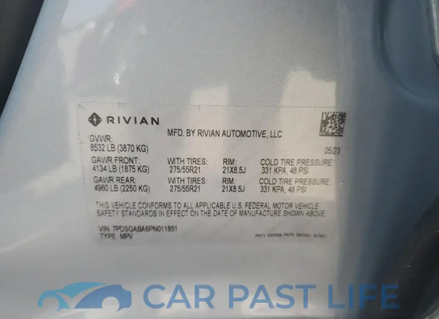 7PDSGABA6PN011851# 12