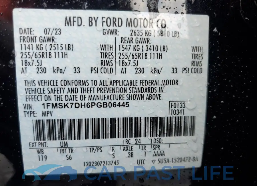 1FMSK7DH6PGB06445# 13