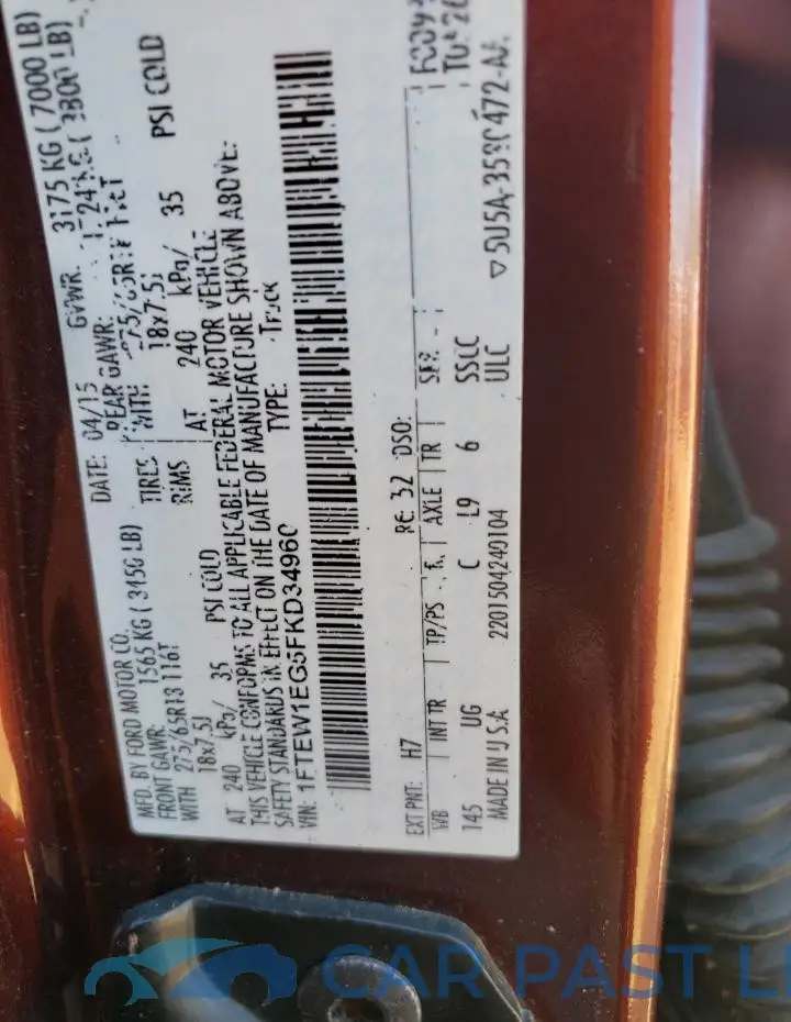 1FTEW1EG5FKD34960# 12