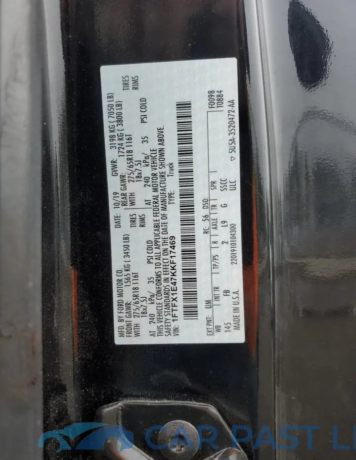 1FTFX1E47KKF17469# 12
