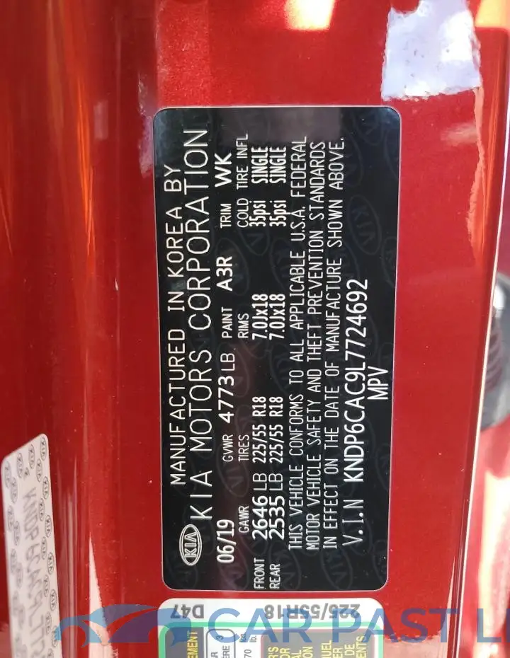 KNDP6CAC9L7724692# 12