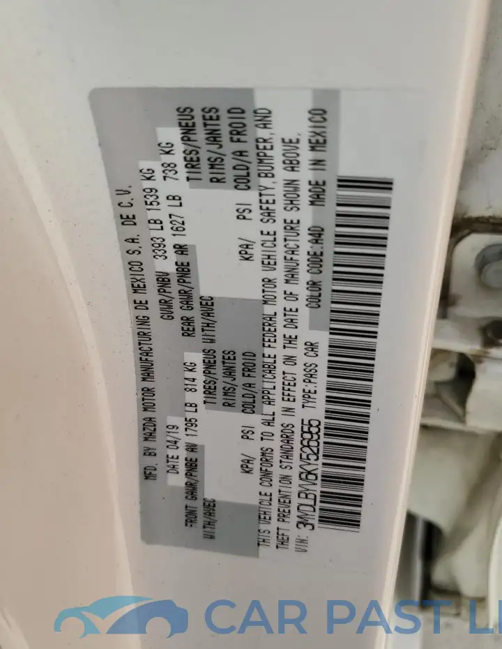 3MYDLBYV6KY526955# 12