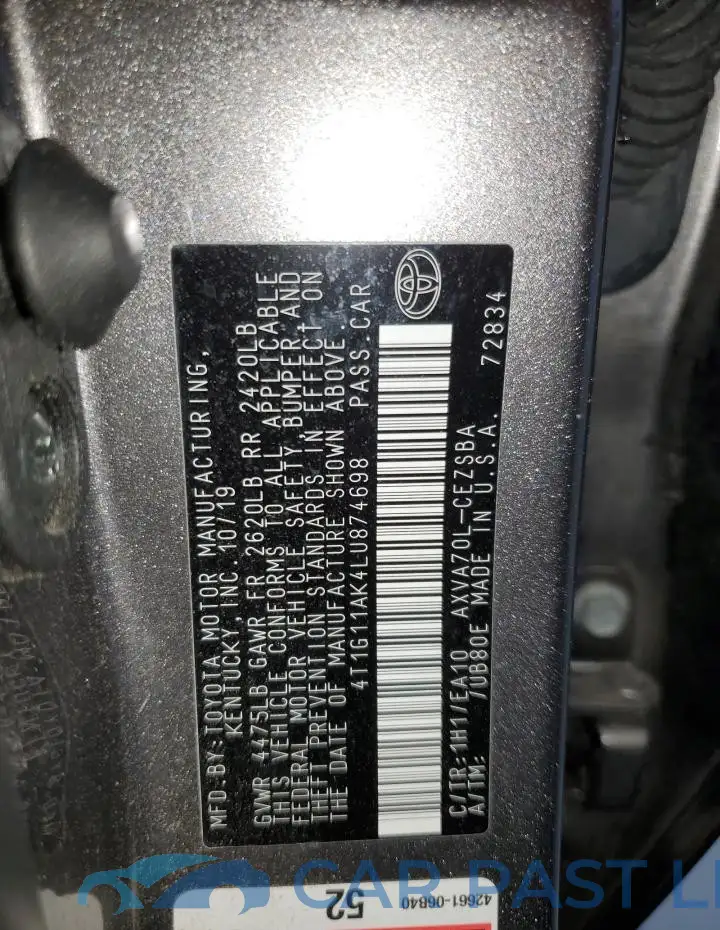 4T1G11AK4LU874698# 12