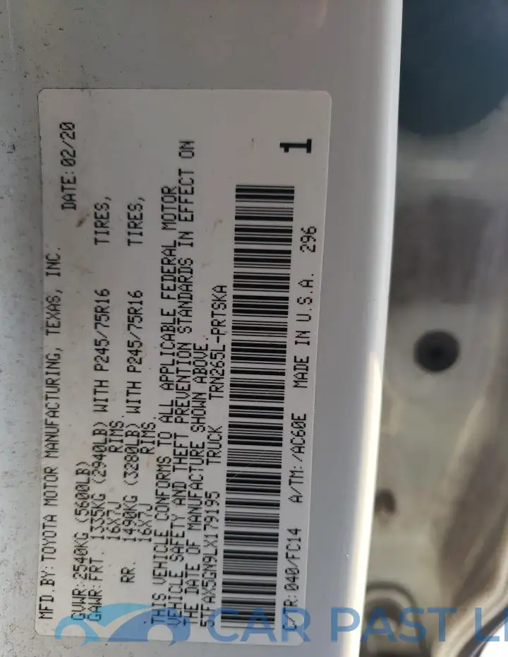 5TFAX5GN9LX179195# 13