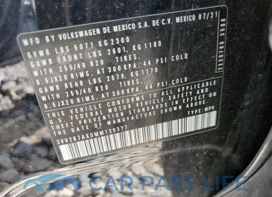 3VV2B7AX0MM139377# 12
