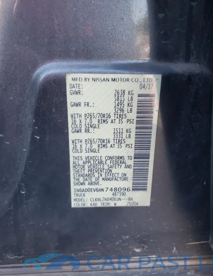 1N6AD0EV6HN748096# 12