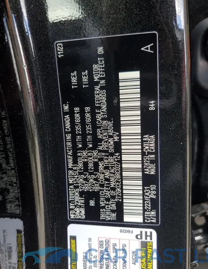 2T2GKCEZ8RC027124# 13