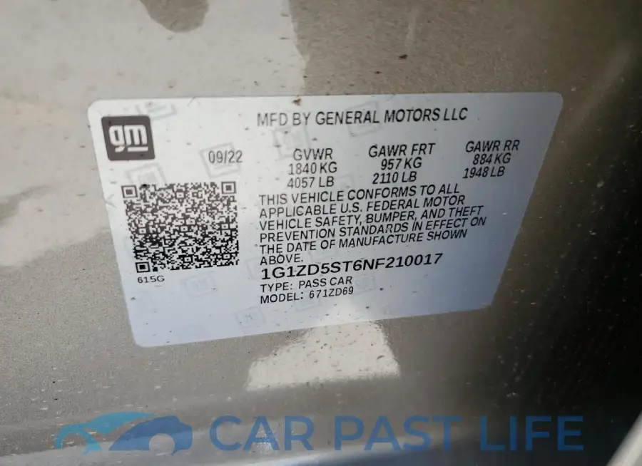 1G1ZD5ST6NF210017# 12