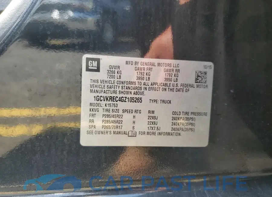 1GCVKREC4GZ105265# 12