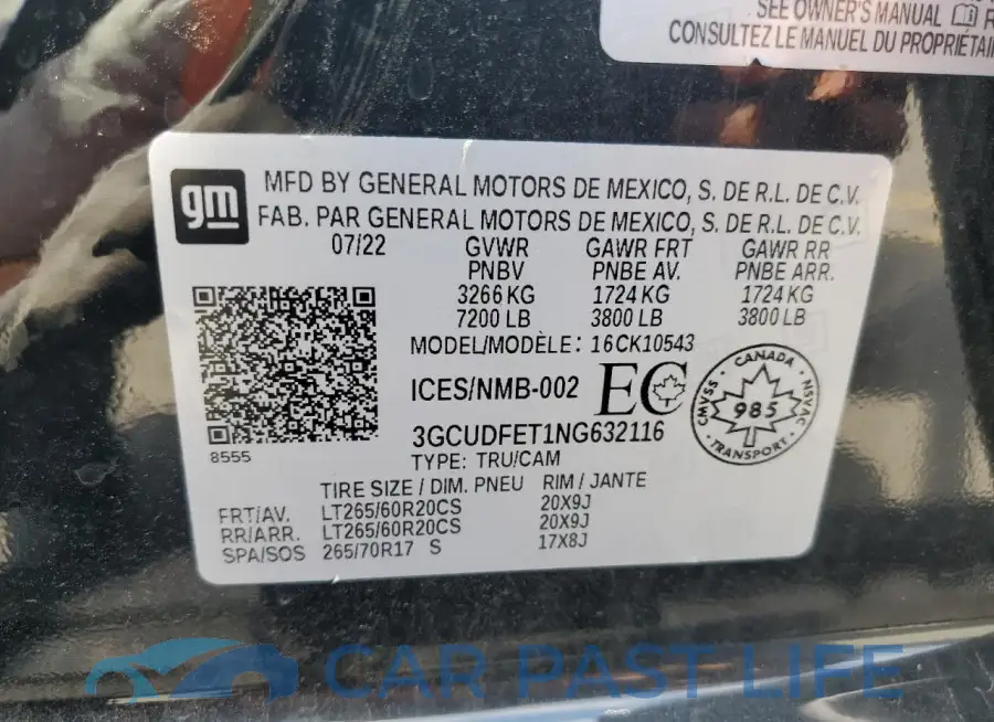 3GCUDFET1NG632116# 12