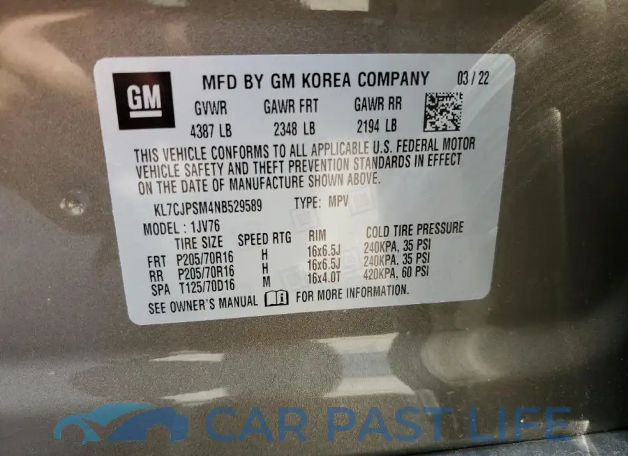 KL7CJPSM4NB529589# 13