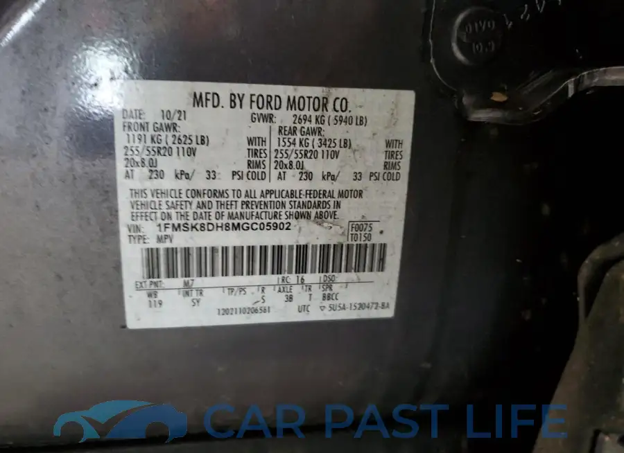 1FMSK8DH8MGC05902# 13