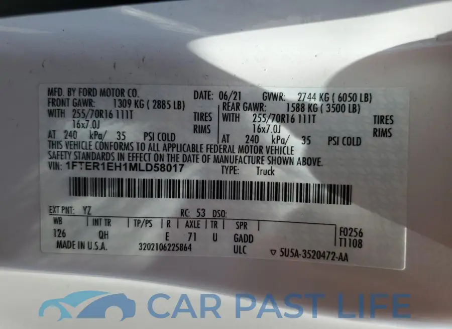 1FTER1EH1MLD58017# 12