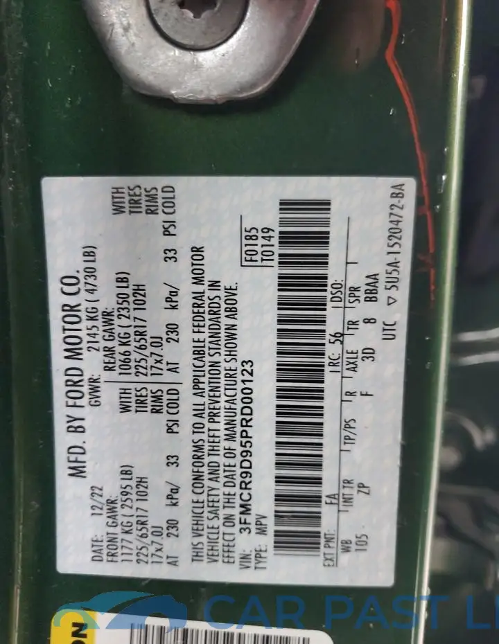 3FMCR9D95PRD00123# 13