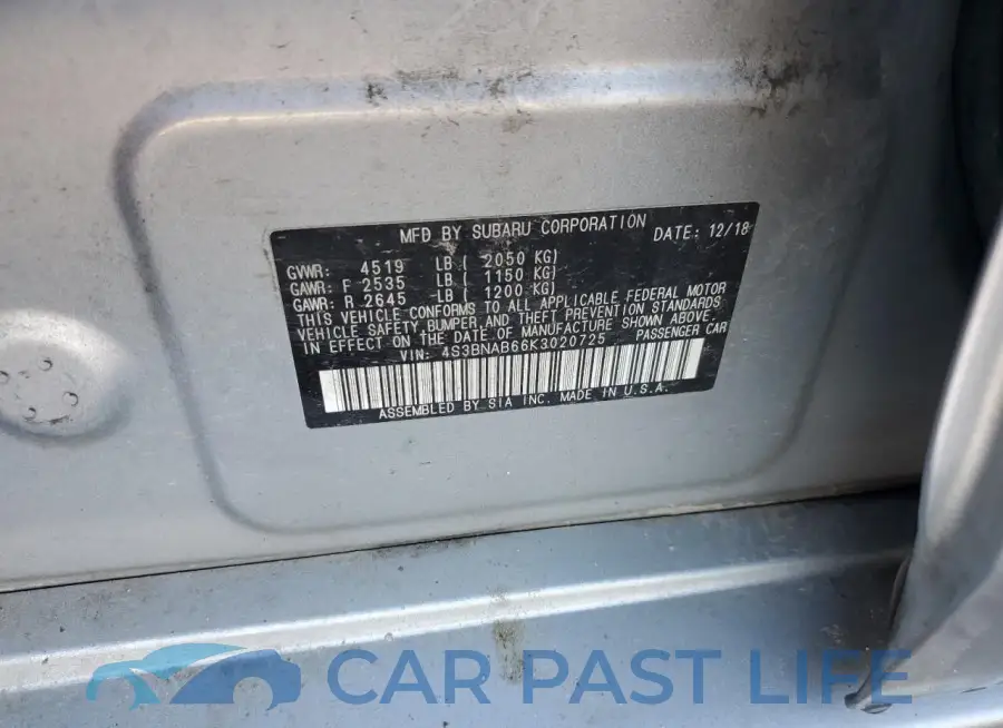 4S3BNAB66K3020725# 12