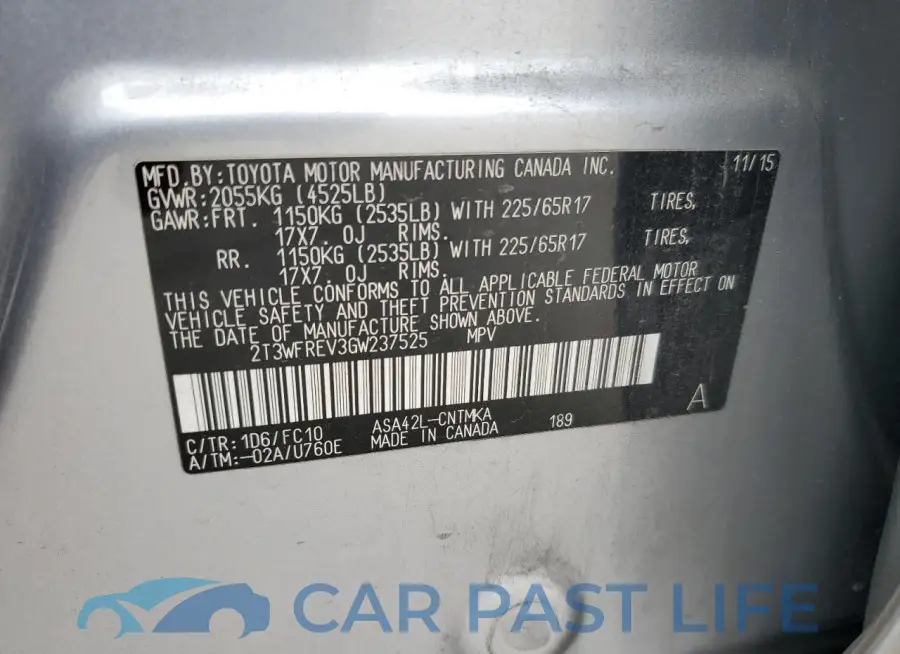2T3WFREV3GW237525# 13