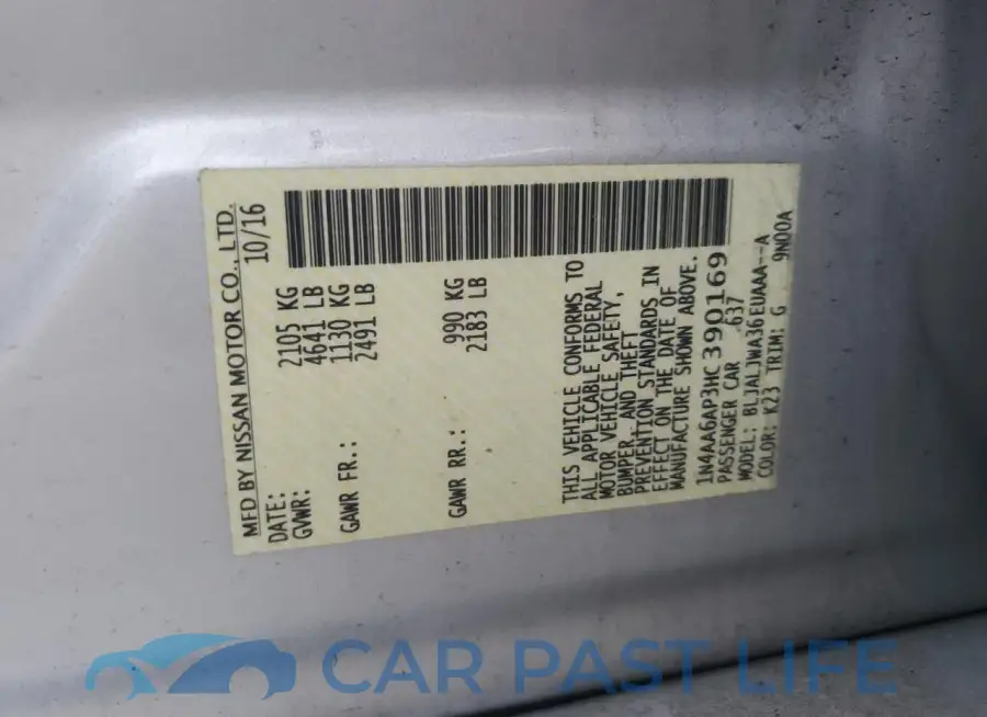 1N4AA6AP3HC390169# 12