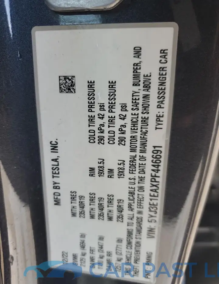5YJ3E1EAXPF446691# 13