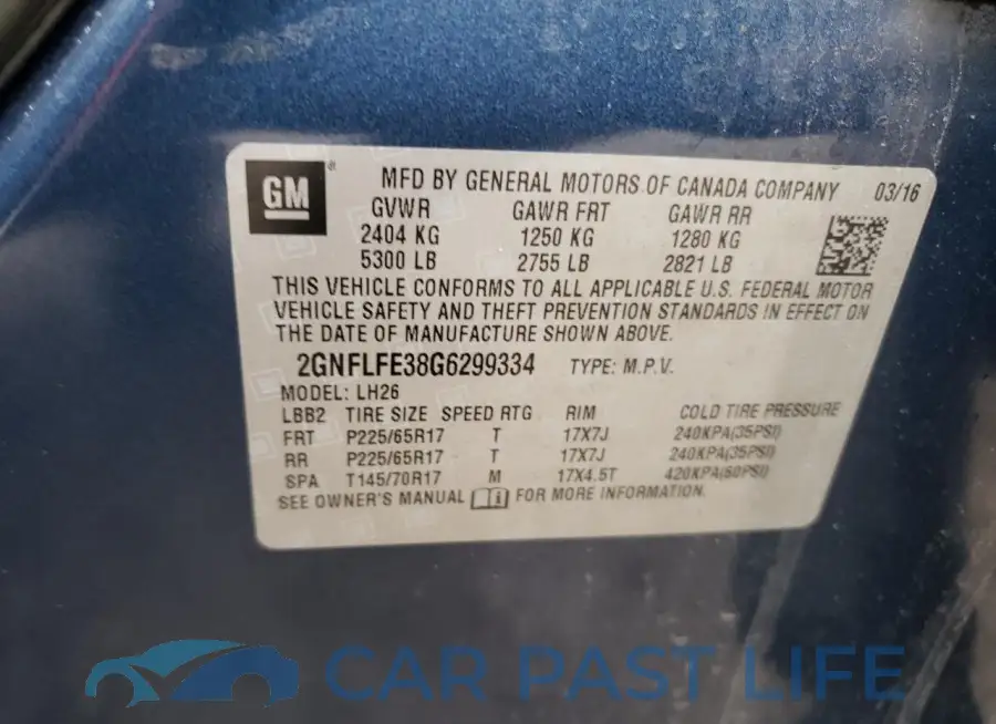 2GNFLFE38G6299334# 13